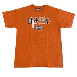 Vintage 2007 Harley Davidson Detroit Double Sided Graphic Tshirt Mens Size L NWT